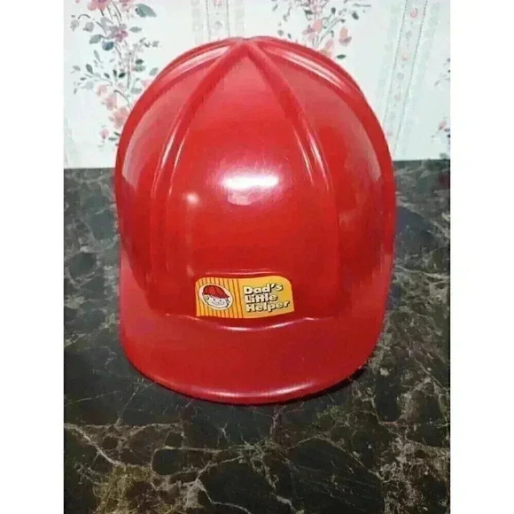 Vtg ERTL Dad's Little Helper Hard Hat Kids Toy Red Collectable Rare - Picture 1 of 6